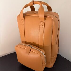 Monos Best Travel Backpack - Saddle Tan Monos Metro Backpack in Vegan Leather